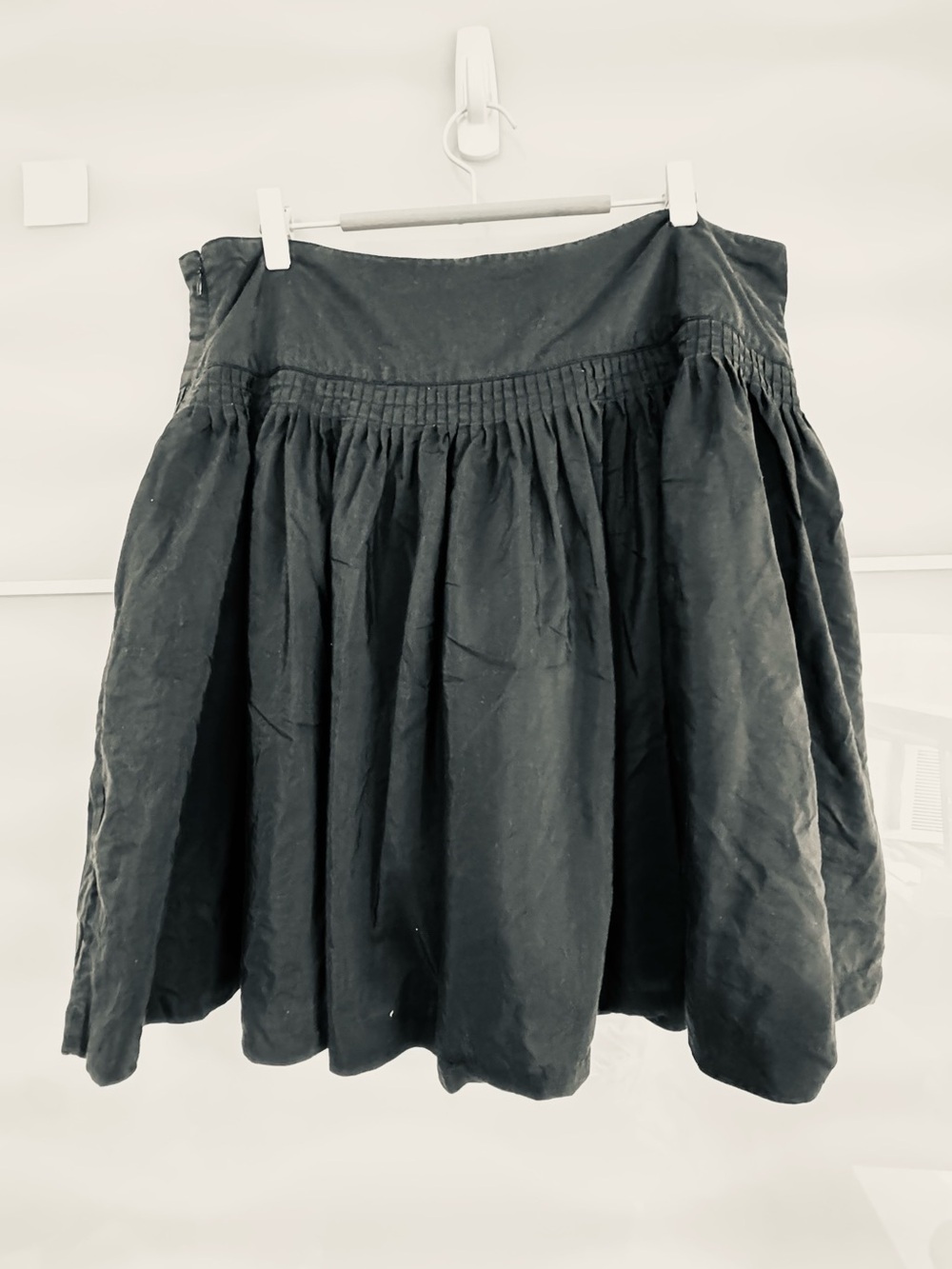 Gap Silk cotton skirt black 16 XL pleated circle full flare skirt - Picture 3 of 5